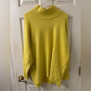 FREE PEOPLE SZ S OVERSIZED TUNIC TURTLENECK SWEATER WOOL BLEND EUC